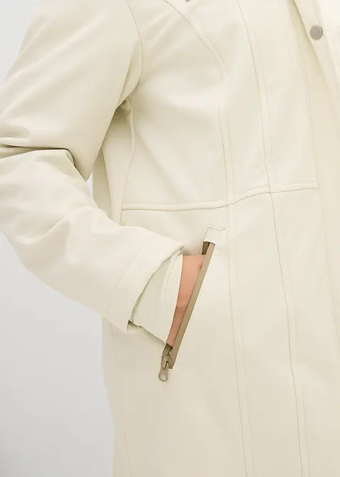 Nepromokav&aacute; strečov&aacute; dlouh&aacute; softshellov&aacute; bunda, bonprix