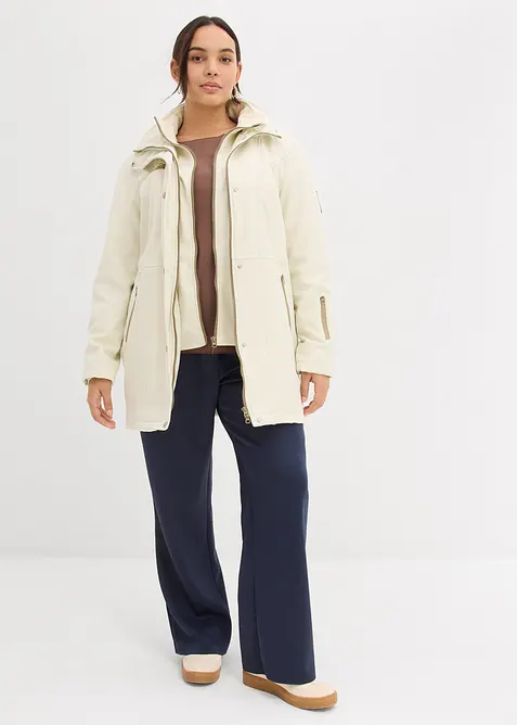 Nepromokav&aacute; strečov&aacute; dlouh&aacute; softshellov&aacute; bunda, bonprix