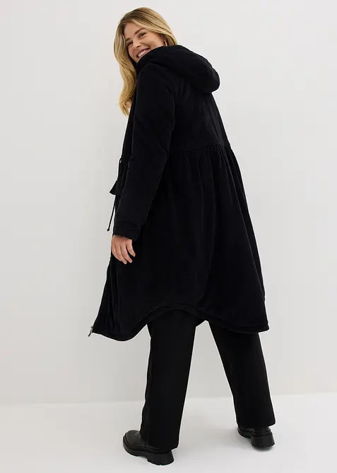 Man&scaron;estrov&yacute; kab&aacute;t s kapuc&iacute; s medv&iacute;dkov&yacute;m fl&iacute;sem, z čist&eacute; bavlny, bonprix