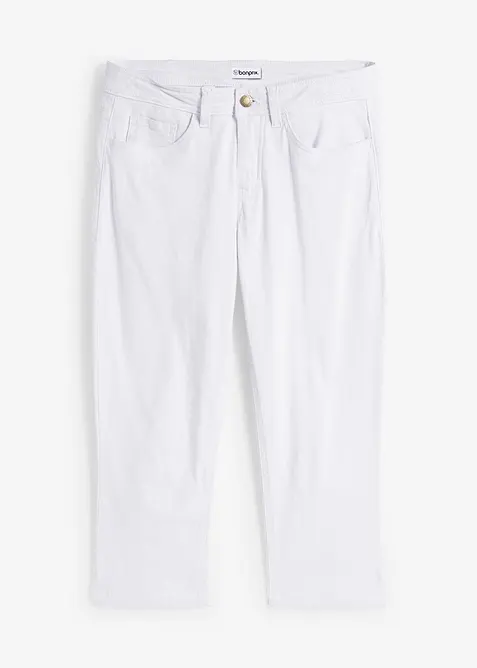 Dž&iacute;ny Slim Fit, Mid Waist, zkr&aacute;cen&eacute;, bonprix