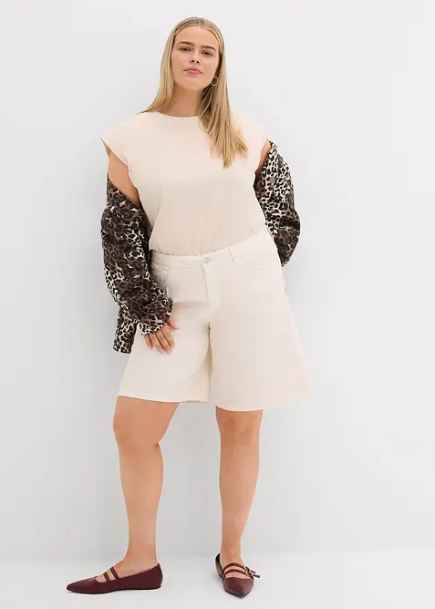 Dž&iacute;nov&eacute; bermudy, Mid Waist, bonprix