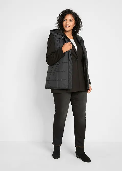 Termo dž&iacute;ny s pohodlnou pasovkou, Straight, Mid Waist, bonprix