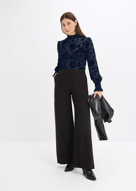 Triko s dlouh&yacute;m ruk&aacute;vem, lehce průhledn&eacute;, bonprix