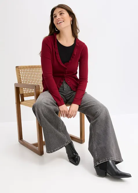 Kab&aacute;tek z jemn&eacute; pleteniny ze spl&yacute;vav&eacute; visk&oacute;zov&eacute; směsi, bonprix