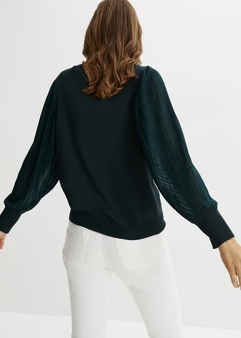 Svetr s plisovan&yacute;mi ruk&aacute;vy, bonprix