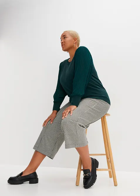 Svetr s plisovan&yacute;mi ruk&aacute;vy, bonprix