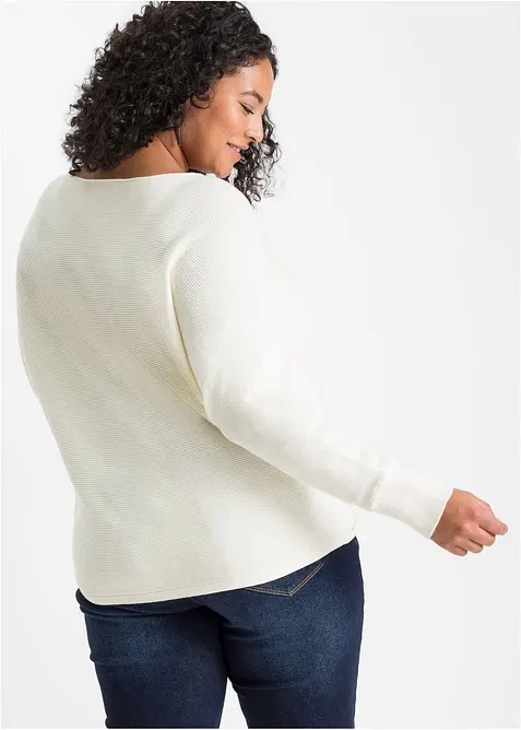 Oversized žebrovan&yacute; svetr, bonprix