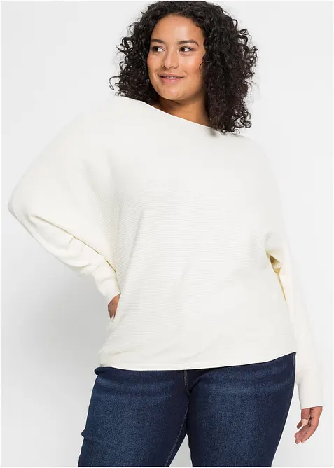 Oversized žebrovan&yacute; svetr, bonprix