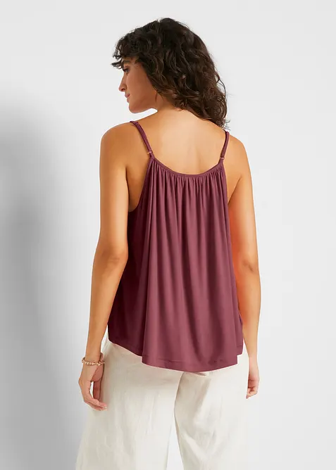 Top se &scaron;pagetov&yacute;mi ram&iacute;nky, ze spl&yacute;vav&eacute; visk&oacute;zy, bonprix