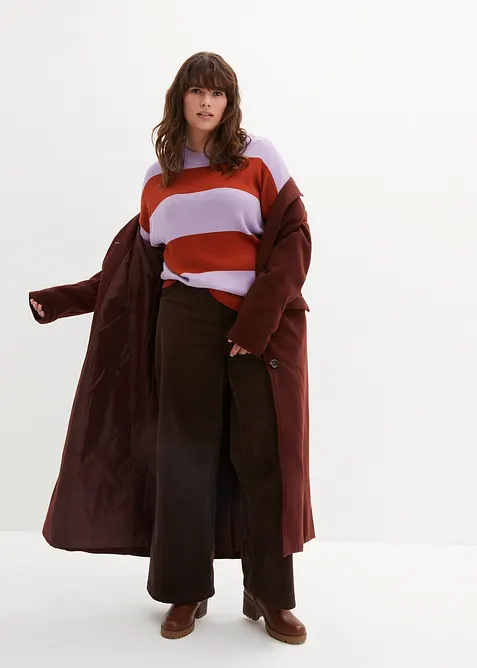 Svetr z jemn&eacute; pleteniny se &scaron;irok&yacute;mi pruhy, bonprix