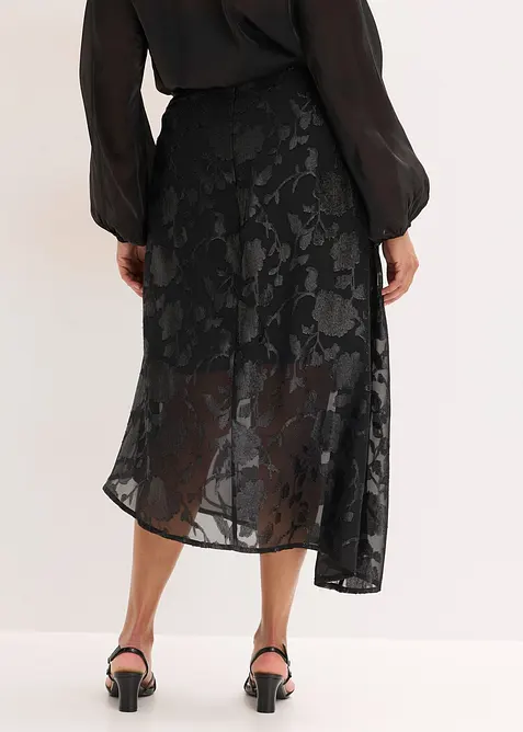 Maxi sukně s asymetrick&yacute;m lemem, bonprix