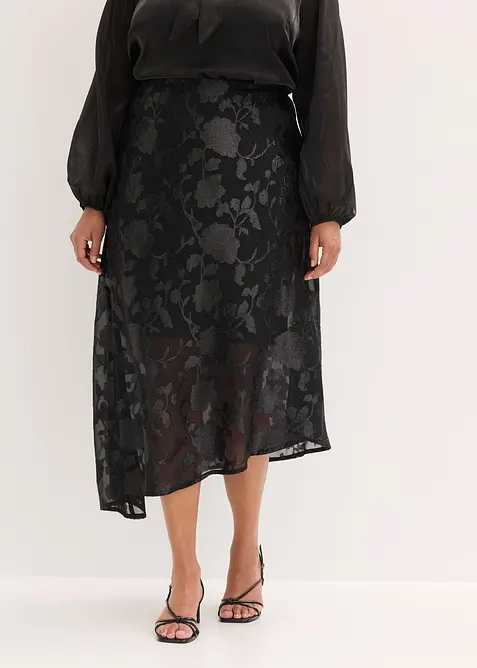 Maxi sukně s asymetrick&yacute;m lemem, bonprix