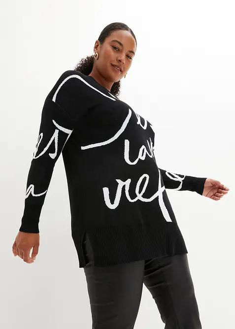 Svetr s n&aacute;pisem, bonprix