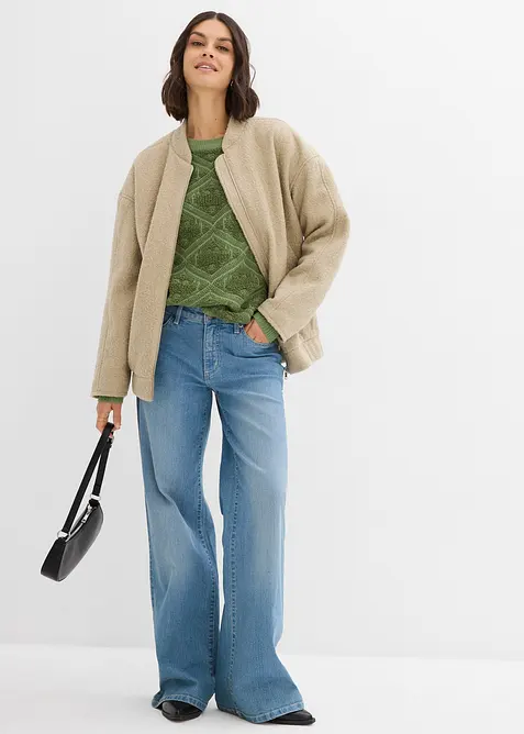 Pleten&yacute; boxy svetr, bonprix