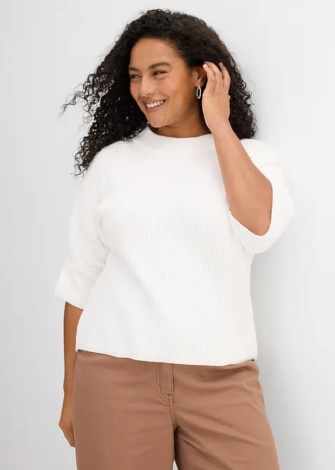 Boxy svetr z měkk&eacute; visk&oacute;zov&eacute; směsi, bonprix