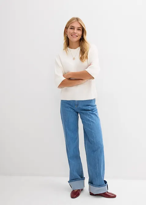 Boxy svetr z měkk&eacute; visk&oacute;zov&eacute; směsi, bonprix