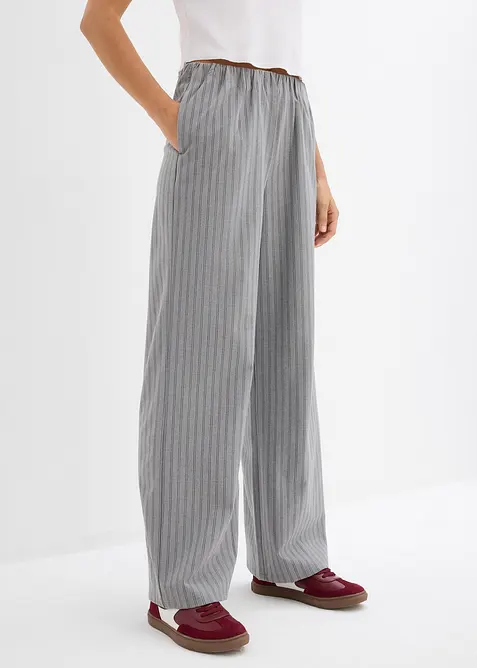 Kalhoty bez zap&iacute;n&aacute;n&iacute;, ze spl&yacute;vav&eacute;ho materi&aacute;lu, bonprix