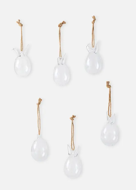 Skleněn&eacute; z&aacute;věsn&aacute; dekorace: zaj&iacute;čci (6 ks v balen&iacute;), bonprix