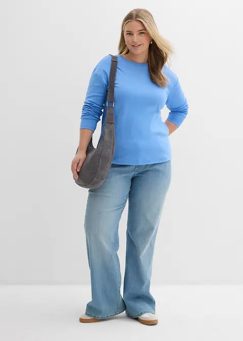 Triko s dlouh&yacute;m ruk&aacute;vem, z těžk&eacute;ho materi&aacute;lu z čist&eacute; organick&eacute; bavlny, bonprix