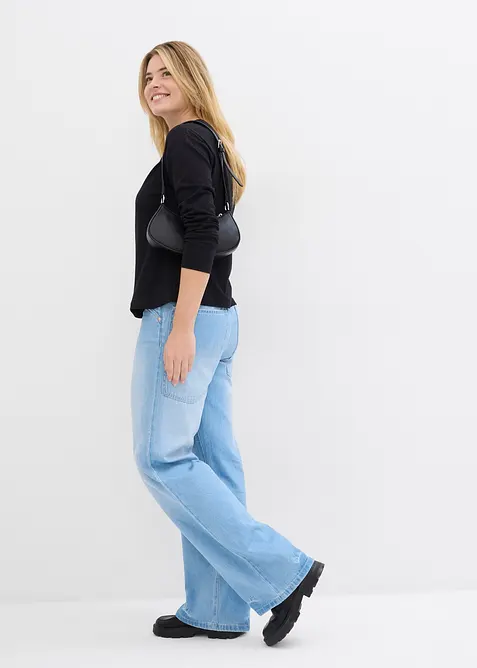 Triko s dlouh&yacute;m ruk&aacute;vem, z těžk&eacute;ho materi&aacute;lu z čist&eacute; organick&eacute; bavlny, bonprix