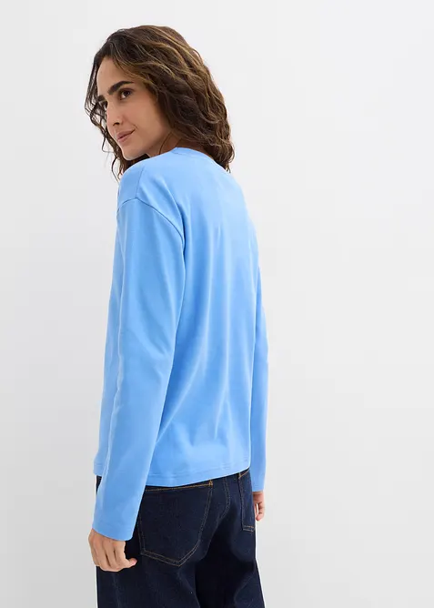 Triko s dlouh&yacute;m ruk&aacute;vem, z těžk&eacute;ho materi&aacute;lu z čist&eacute; organick&eacute; bavlny, bonprix