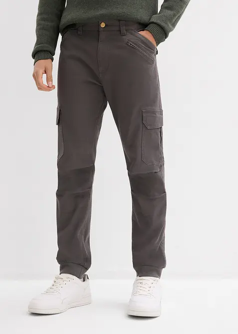 Cargo kalhoty z čist&eacute; bavlny, střih Relaxed Fit, Tapered, bonprix