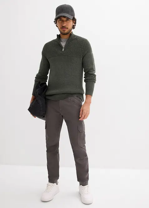 Cargo kalhoty z čist&eacute; bavlny, střih Relaxed Fit, Tapered, bonprix