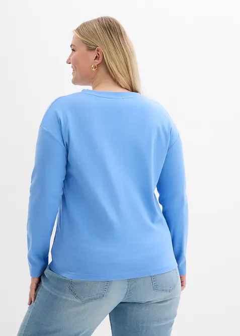 Triko s dlouh&yacute;m ruk&aacute;vem, z těžk&eacute;ho materi&aacute;lu z čist&eacute; organick&eacute; bavlny, bonprix