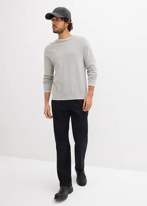 Svetr z jemn&eacute; pleteniny, s dvojit&yacute;m l&iacute;mcem, bonprix