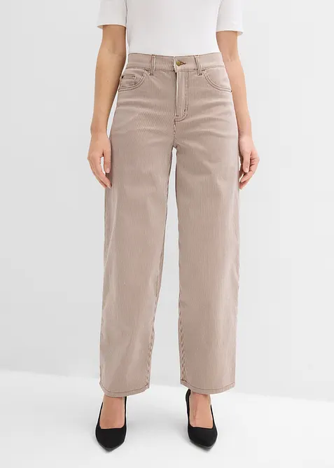 Kalhoty s bal&oacute;nov&yacute;m střihem a proužky, bonprix