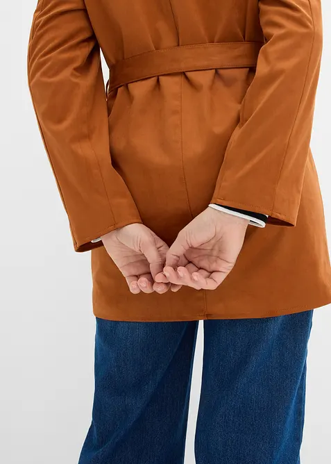 Kr&aacute;tk&yacute; kab&aacute;t s p&aacute;skem, z uměl&eacute; velurov&eacute; kůže, bonprix