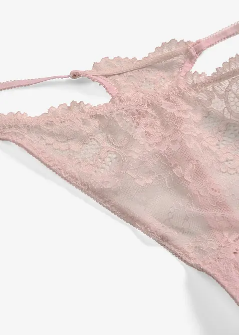 Kalhotky tanga z jemn&eacute; krajky, bonprix