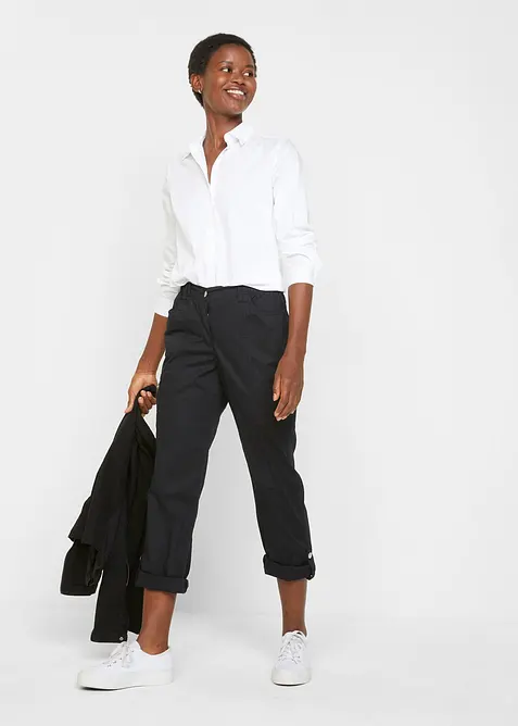 Bunda z bavlněn&eacute;ho kepru, se strečov&yacute;mi vsadkami po stran&aacute;ch, bonprix