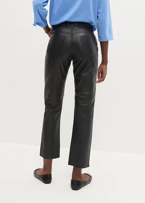 Kožen&eacute; kalhoty z jehněč&iacute; kůže napa, bonprix