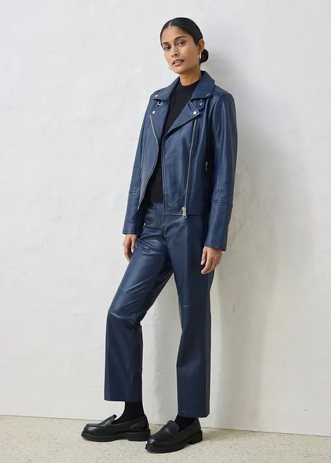 Motork&aacute;řsk&aacute; bunda z napa jehnětiny, bonprix