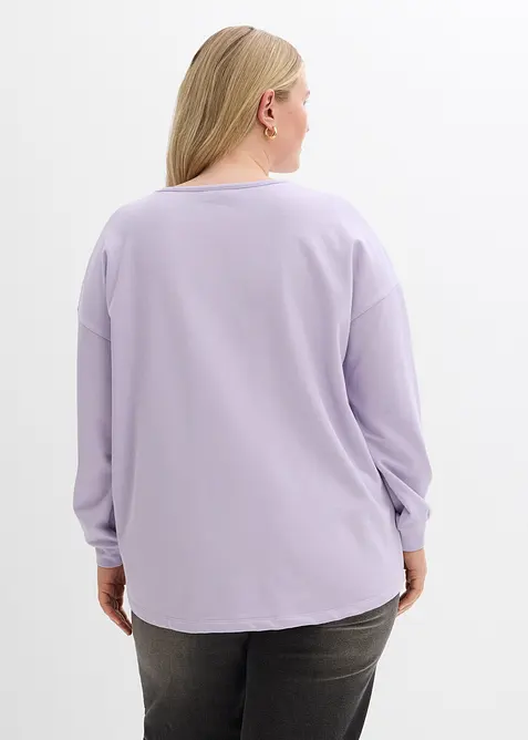 Mikina s del&scaron;&iacute;m zadn&iacute;m d&iacute;lem, z bavlněn&eacute; směsi, bonprix