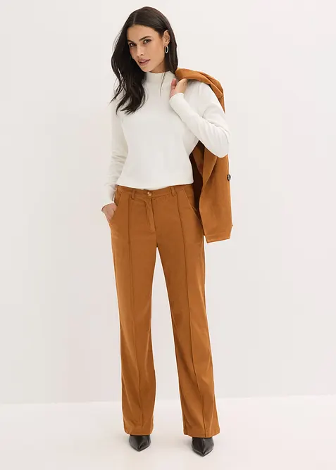 Roz&scaron;&iacute;řen&eacute; kalhoty z uměl&eacute; semi&scaron;ov&eacute; kůže, bonprix