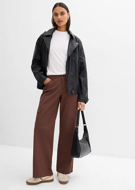 Cargo kalhoty z elastick&eacute; bavlněn&eacute; směsi, bonprix