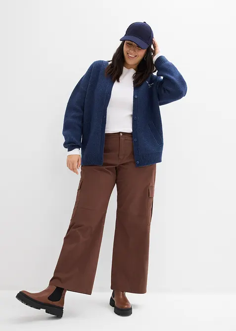 Cargo kalhoty z elastick&eacute; bavlněn&eacute; směsi, bonprix