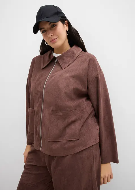 Ko&scaron;ilov&aacute; bunda z uměl&eacute; velurov&eacute; kůže, bonprix