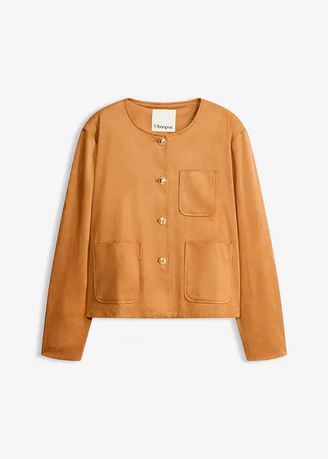 Bunda z uměl&eacute; velurov&eacute; kůže, bonprix