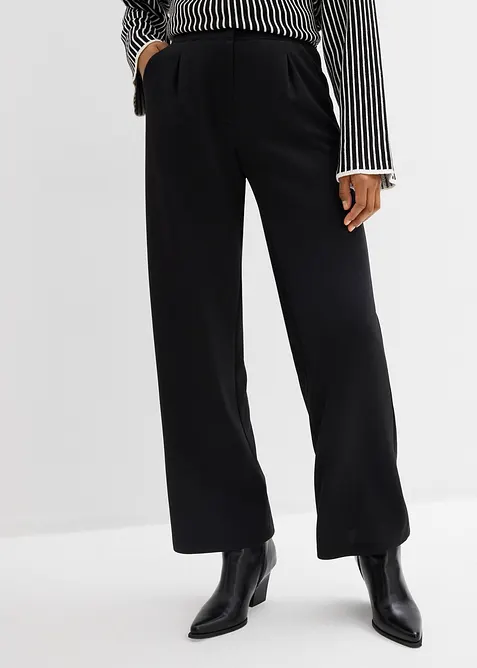 Pohodln&eacute; kalhoty ze spl&yacute;vav&eacute; tepl&aacute;koviny, bonprix