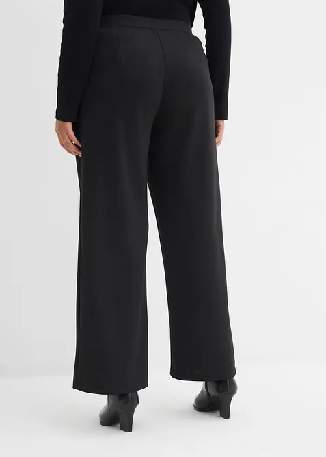 Pohodln&eacute; kalhoty ze spl&yacute;vav&eacute; tepl&aacute;koviny, bonprix