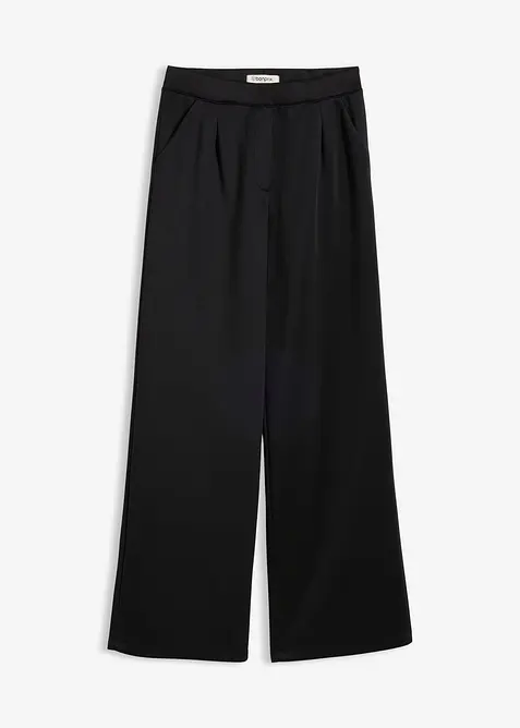 Pohodln&eacute; kalhoty ze spl&yacute;vav&eacute; tepl&aacute;koviny, bonprix