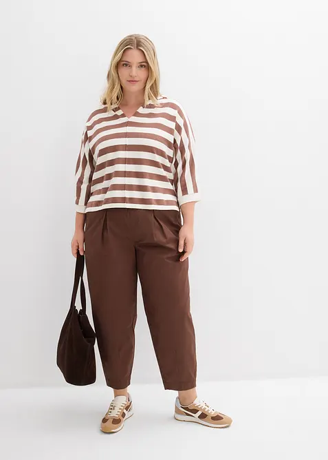 Oversize svetr z jemn&eacute; pleteniny z bavlněn&eacute; směsi, bonprix