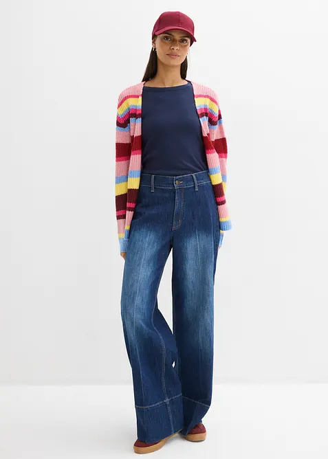 Oversize pleten&yacute; kab&aacute;tek s pod&iacute;lem vlny, bonprix