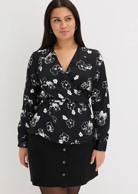 Halenka ze spl&yacute;vav&eacute;ho sat&eacute;nu, bonprix