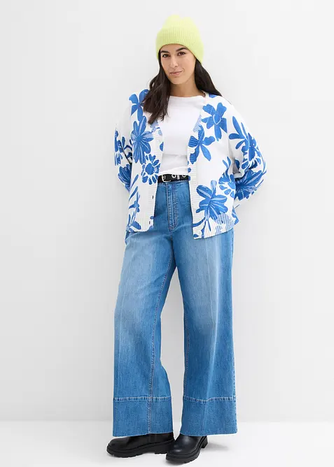 Pleten&yacute; kab&aacute;tek s nati&scaron;těn&yacute;mi květy, bonprix