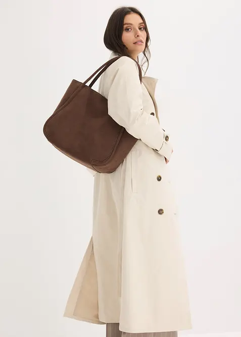 Velk&aacute; kabelka se vzhledem velurov&eacute; kůže, bonprix