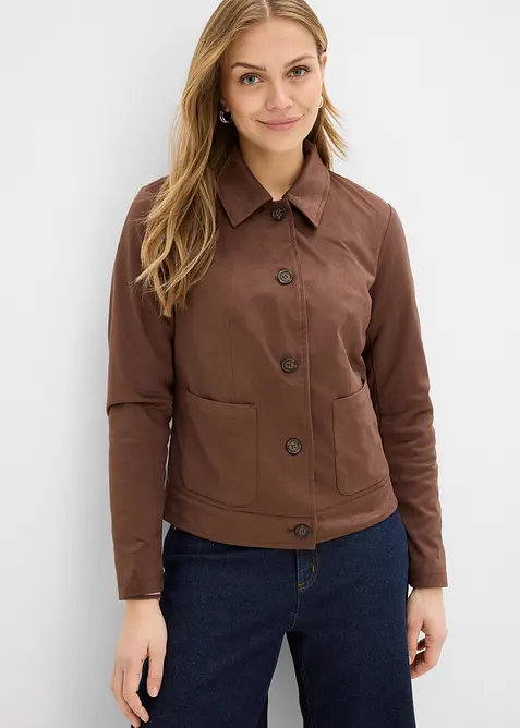 Bunda z uměl&eacute; velurov&eacute; kůže, bonprix